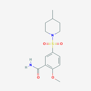 molecular formula C14H20N2O4S B5170744 2-methoxy-5-[(4-methyl-1-piperidinyl)sulfonyl]benzamide 