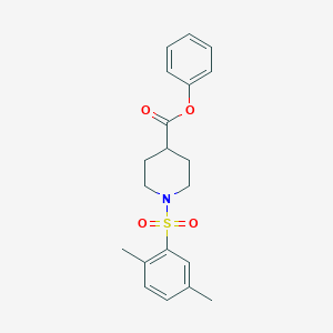 molecular formula C20H23NO4S B5170773 phenyl 1-[(2,5-dimethylphenyl)sulfonyl]-4-piperidinecarboxylate 
