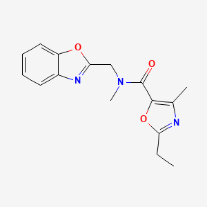 molecular formula C16H17N3O3 B5170793 N-(1,3-benzoxazol-2-ylmethyl)-2-ethyl-N,4-dimethyl-1,3-oxazole-5-carboxamide 