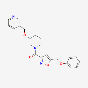 molecular formula C22H23N3O4 B5170814 3-{[(1-{[5-(phenoxymethyl)-3-isoxazolyl]carbonyl}-3-piperidinyl)oxy]methyl}pyridine 