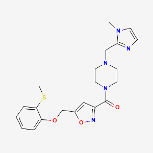 molecular formula C21H25N5O3S B5170829 1-[(1-methyl-1H-imidazol-2-yl)methyl]-4-[(5-{[2-(methylthio)phenoxy]methyl}-3-isoxazolyl)carbonyl]piperazine 