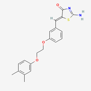 molecular formula C20H20N2O3S B5170852 5-{3-[2-(3,4-dimethylphenoxy)ethoxy]benzylidene}-2-imino-1,3-thiazolidin-4-one 