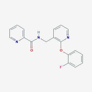 molecular formula C18H14FN3O2 B5170860 N-{[2-(2-fluorophenoxy)-3-pyridinyl]methyl}-2-pyridinecarboxamide 