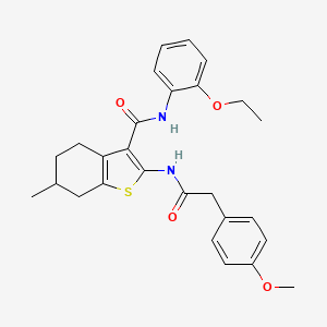 molecular formula C27H30N2O4S B5170865 N-(2-ethoxyphenyl)-2-{[(4-methoxyphenyl)acetyl]amino}-6-methyl-4,5,6,7-tetrahydro-1-benzothiophene-3-carboxamide 