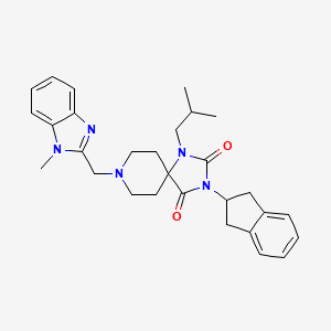 molecular formula C29H35N5O2 B5170869 3-(2,3-dihydro-1H-inden-2-yl)-1-isobutyl-8-[(1-methyl-1H-benzimidazol-2-yl)methyl]-1,3,8-triazaspiro[4.5]decane-2,4-dione 