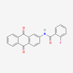 molecular formula C21H12FNO3 B5170945 N-(9,10-dioxo-9,10-dihydro-2-anthracenyl)-2-fluorobenzamide 