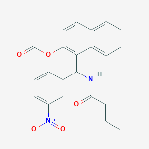 1-[(butyrylamino)(3-nitrophenyl)methyl]-2-naphthyl acetate