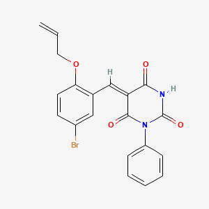 molecular formula C20H15BrN2O4 B5170972 5-[2-(allyloxy)-5-bromobenzylidene]-1-phenyl-2,4,6(1H,3H,5H)-pyrimidinetrione 