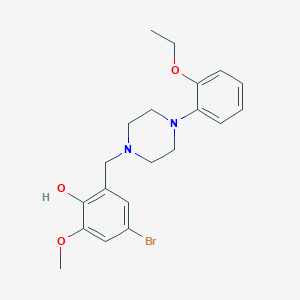 molecular formula C20H25BrN2O3 B5170979 4-bromo-2-{[4-(2-ethoxyphenyl)-1-piperazinyl]methyl}-6-methoxyphenol 