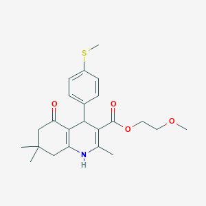 molecular formula C23H29NO4S B5170988 2-methoxyethyl 2,7,7-trimethyl-4-[4-(methylthio)phenyl]-5-oxo-1,4,5,6,7,8-hexahydro-3-quinolinecarboxylate 
