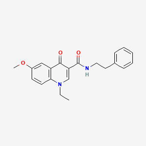 molecular formula C21H22N2O3 B5171001 1-ethyl-6-methoxy-4-oxo-N-(2-phenylethyl)-1,4-dihydro-3-quinolinecarboxamide 
