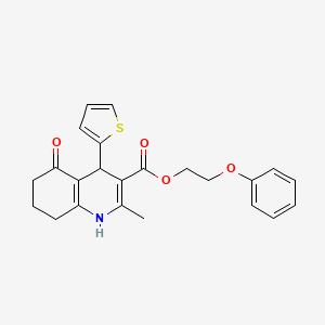 molecular formula C23H23NO4S B5171003 2-phenoxyethyl 2-methyl-5-oxo-4-(2-thienyl)-1,4,5,6,7,8-hexahydro-3-quinolinecarboxylate 