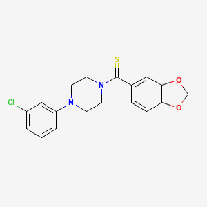 molecular formula C18H17ClN2O2S B5171015 1-(1,3-benzodioxol-5-ylcarbonothioyl)-4-(3-chlorophenyl)piperazine 