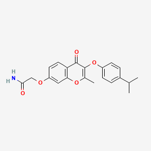molecular formula C21H21NO5 B5171033 2-{[3-(4-isopropylphenoxy)-2-methyl-4-oxo-4H-chromen-7-yl]oxy}acetamide 