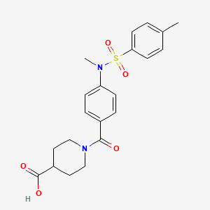 molecular formula C21H24N2O5S B5171081 1-(4-{methyl[(4-methylphenyl)sulfonyl]amino}benzoyl)-4-piperidinecarboxylic acid 