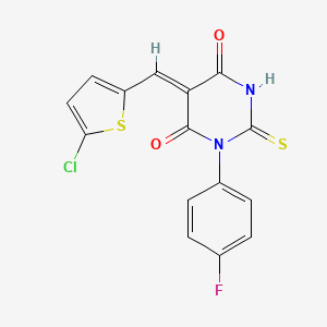 molecular formula C15H8ClFN2O2S2 B5171095 5-[(5-chloro-2-thienyl)methylene]-1-(4-fluorophenyl)-2-thioxodihydro-4,6(1H,5H)-pyrimidinedione 