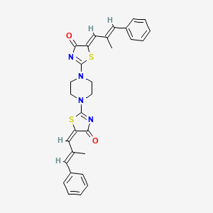 molecular formula C30H28N4O2S2 B5171103 2,2'-(1,4-piperazinediyl)bis[5-(2-methyl-3-phenyl-2-propen-1-ylidene)-1,3-thiazol-4(5H)-one] 