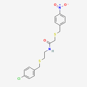 molecular formula C18H19ClN2O3S2 B5171118 N-{2-[(4-chlorobenzyl)thio]ethyl}-2-[(4-nitrobenzyl)thio]acetamide 