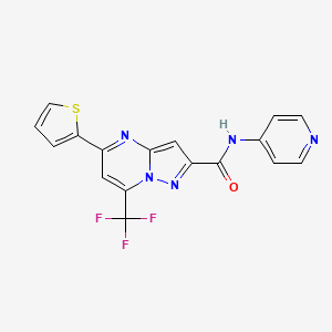 molecular formula C17H10F3N5OS B5171133 N-4-pyridinyl-5-(2-thienyl)-7-(trifluoromethyl)pyrazolo[1,5-a]pyrimidine-2-carboxamide 