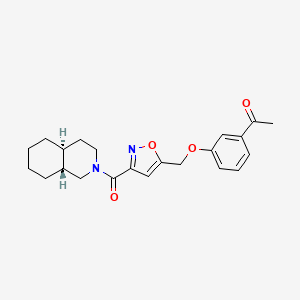 molecular formula C22H26N2O4 B5171140 1-[3-({3-[(4aS*,8aR*)-octahydro-2(1H)-isoquinolinylcarbonyl]-5-isoxazolyl}methoxy)phenyl]ethanone 