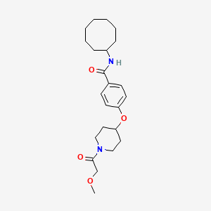 molecular formula C23H34N2O4 B5171165 N-cyclooctyl-4-{[1-(methoxyacetyl)-4-piperidinyl]oxy}benzamide 