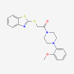 molecular formula C20H21N3O2S2 B5171228 2-({2-[4-(2-methoxyphenyl)-1-piperazinyl]-2-oxoethyl}thio)-1,3-benzothiazole 