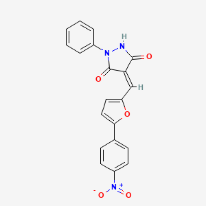 molecular formula C20H13N3O5 B5171229 4-{[5-(4-nitrophenyl)-2-furyl]methylene}-1-phenyl-3,5-pyrazolidinedione 