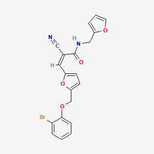 molecular formula C20H15BrN2O4 B5171234 3-{5-[(2-bromophenoxy)methyl]-2-furyl}-2-cyano-N-(2-furylmethyl)acrylamide 