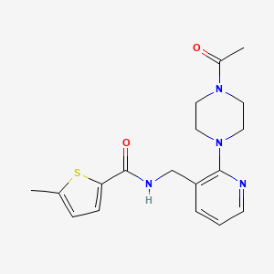 molecular formula C18H22N4O2S B5171239 N-{[2-(4-acetyl-1-piperazinyl)-3-pyridinyl]methyl}-5-methyl-2-thiophenecarboxamide 
