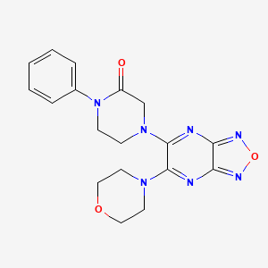 molecular formula C18H19N7O3 B5171258 4-[6-(4-morpholinyl)[1,2,5]oxadiazolo[3,4-b]pyrazin-5-yl]-1-phenyl-2-piperazinone 