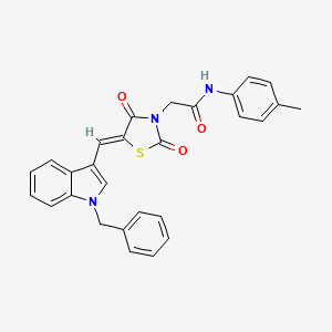 molecular formula C28H23N3O3S B5171285 2-{5-[(1-benzyl-1H-indol-3-yl)methylene]-2,4-dioxo-1,3-thiazolidin-3-yl}-N-(4-methylphenyl)acetamide 