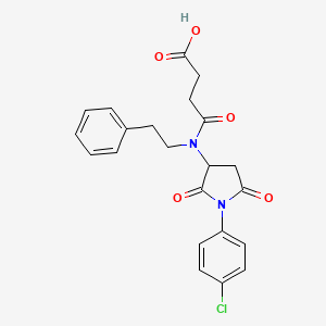 molecular formula C22H21ClN2O5 B5171289 4-[[1-(4-chlorophenyl)-2,5-dioxo-3-pyrrolidinyl](2-phenylethyl)amino]-4-oxobutanoic acid 