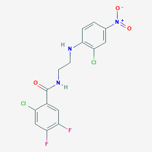 molecular formula C15H11Cl2F2N3O3 B5171299 2-chloro-N-{2-[(2-chloro-4-nitrophenyl)amino]ethyl}-4,5-difluorobenzamide 
