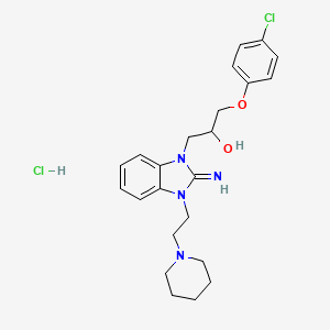 molecular formula C23H30Cl2N4O2 B5171317 1-(4-chlorophenoxy)-3-{2-imino-3-[2-(1-piperidinyl)ethyl]-2,3-dihydro-1H-benzimidazol-1-yl}-2-propanol hydrochloride 