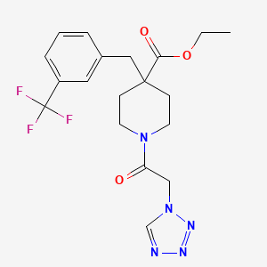 molecular formula C19H22F3N5O3 B5171354 ethyl 1-(1H-tetrazol-1-ylacetyl)-4-[3-(trifluoromethyl)benzyl]-4-piperidinecarboxylate 