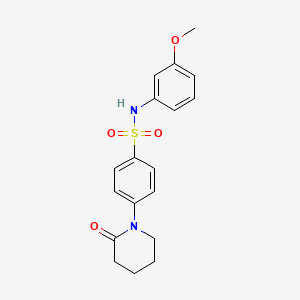 molecular formula C18H20N2O4S B5171362 N-(3-methoxyphenyl)-4-(2-oxo-1-piperidinyl)benzenesulfonamide 