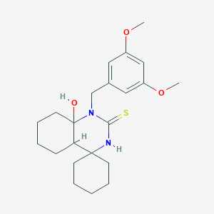 1'-(3,5-dimethoxybenzyl)-8a'-hydroxyhexahydro-1'H-spiro[cyclohexane-1,4'-quinazoline]-2'(3'H)-thione