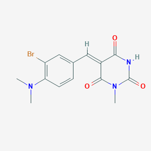molecular formula C14H14BrN3O3 B5171413 5-[3-bromo-4-(dimethylamino)benzylidene]-1-methyl-2,4,6(1H,3H,5H)-pyrimidinetrione 