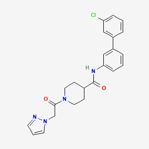 molecular formula C23H23ClN4O2 B5171415 N-(3'-chloro-3-biphenylyl)-1-(1H-pyrazol-1-ylacetyl)-4-piperidinecarboxamide 