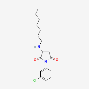 molecular formula C17H23ClN2O2 B5171426 1-(3-chlorophenyl)-3-(heptylamino)-2,5-pyrrolidinedione 