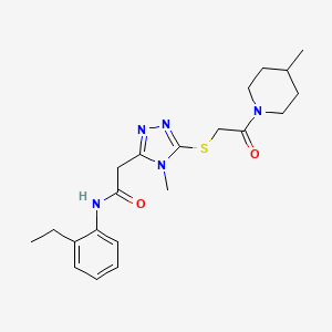 molecular formula C21H29N5O2S B5171432 N-(2-ethylphenyl)-2-(4-methyl-5-{[2-(4-methyl-1-piperidinyl)-2-oxoethyl]thio}-4H-1,2,4-triazol-3-yl)acetamide 