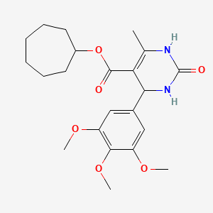 molecular formula C22H30N2O6 B5171449 cycloheptyl 6-methyl-2-oxo-4-(3,4,5-trimethoxyphenyl)-1,2,3,4-tetrahydro-5-pyrimidinecarboxylate 