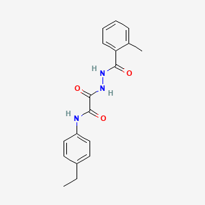 molecular formula C18H19N3O3 B5171458 N-(4-ethylphenyl)-2-[2-(2-methylbenzoyl)hydrazino]-2-oxoacetamide 