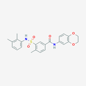 molecular formula C24H24N2O5S B5171465 N-(2,3-dihydro-1,4-benzodioxin-6-yl)-3-{[(2,3-dimethylphenyl)amino]sulfonyl}-4-methylbenzamide 