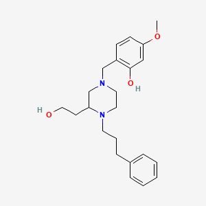molecular formula C23H32N2O3 B5171495 2-{[3-(2-hydroxyethyl)-4-(3-phenylpropyl)-1-piperazinyl]methyl}-5-methoxyphenol 