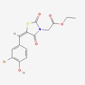 molecular formula C14H12BrNO5S B5171498 ethyl [5-(3-bromo-4-hydroxybenzylidene)-2,4-dioxo-1,3-thiazolidin-3-yl]acetate 