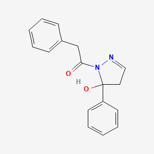 molecular formula C17H16N2O2 B5171519 5-phenyl-1-(phenylacetyl)-4,5-dihydro-1H-pyrazol-5-ol 