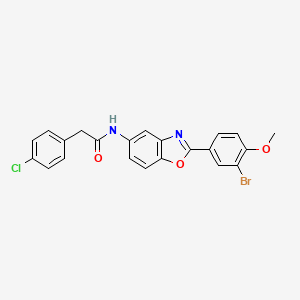 molecular formula C22H16BrClN2O3 B5171525 N-[2-(3-bromo-4-methoxyphenyl)-1,3-benzoxazol-5-yl]-2-(4-chlorophenyl)acetamide 