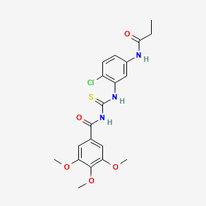 molecular formula C20H22ClN3O5S B5171534 N-({[2-chloro-5-(propionylamino)phenyl]amino}carbonothioyl)-3,4,5-trimethoxybenzamide 