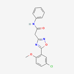 molecular formula C17H14ClN3O3 B5171563 2-[5-(5-chloro-2-methoxyphenyl)-1,2,4-oxadiazol-3-yl]-N-phenylacetamide 